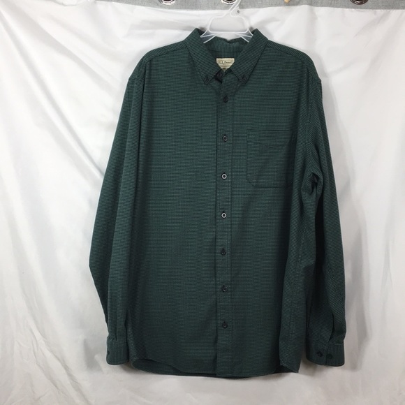 L.L. Bean Other - L.L. Bean Slightly Fitted Mens Houndstooth Button Down Flannel Size LT